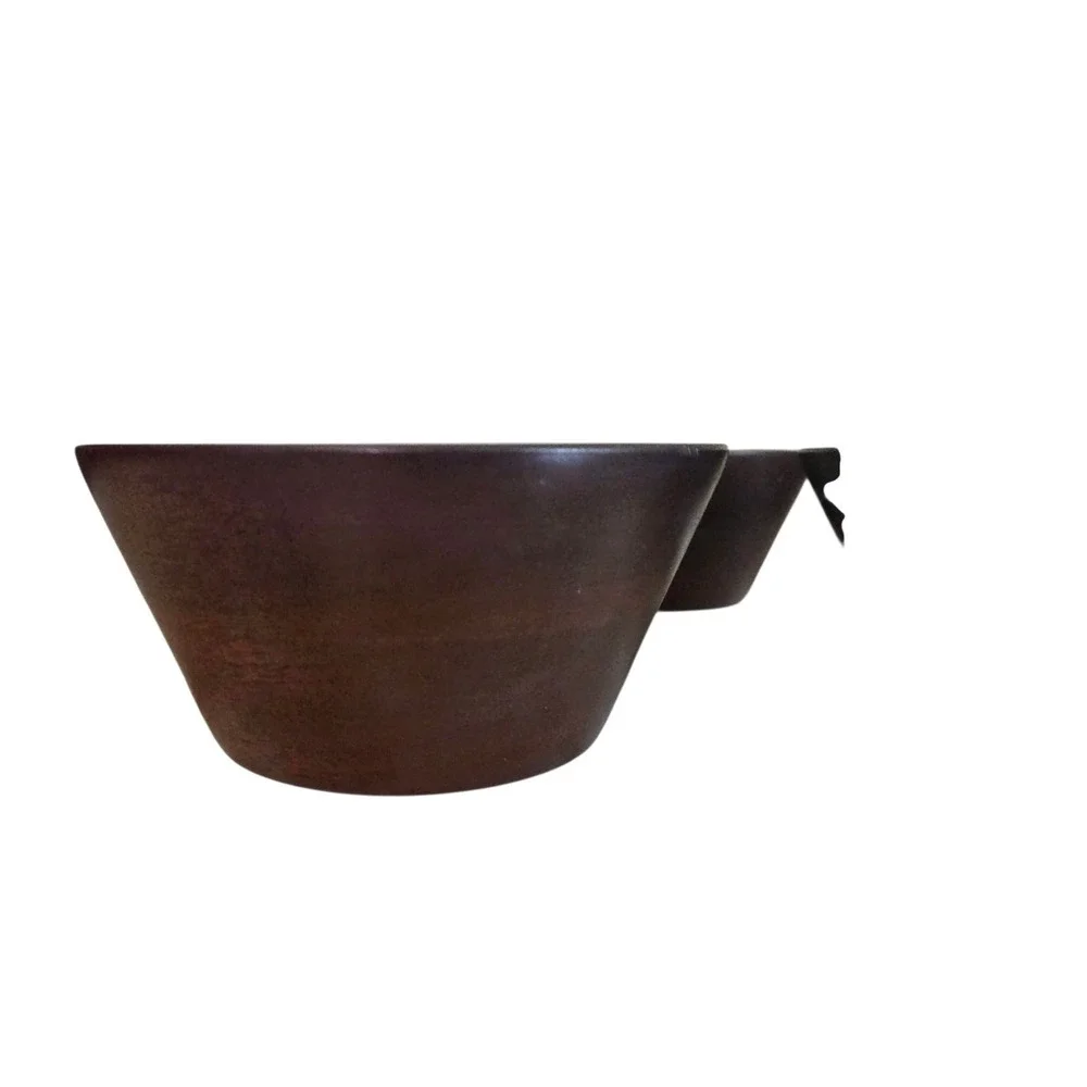 Vintage 5 Wooden Turned Walnut Salad Bowls Puerto Rico Rosario Wood Turning‎